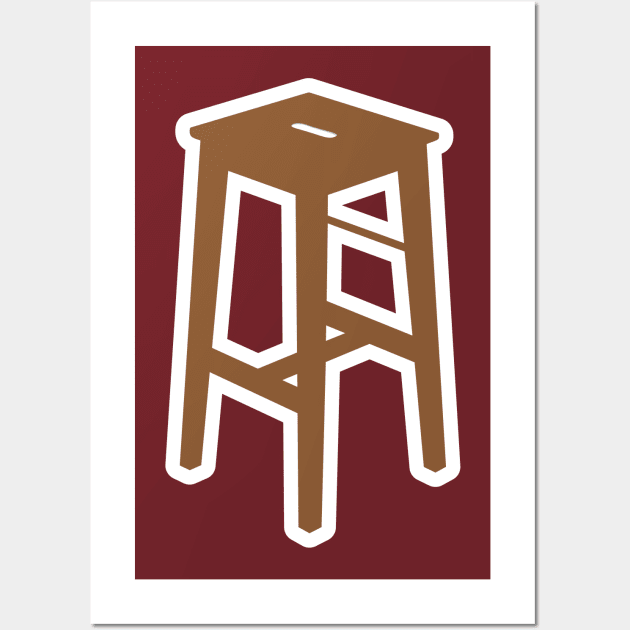 Modern Bar Stool, Chair vector illustration. Interior indoor bar objects icon concept. Furniture for the Bar and Restaurant decoration vector design with shadow. Comfortable sitting stool, chair logo. Wall Art by AlviStudio